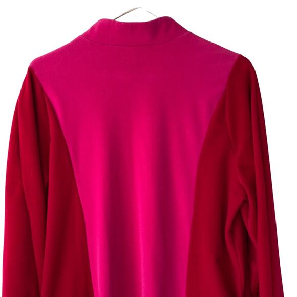 Vintage 70s Van Raalte At Home Wear Robe Duster Hostess Pink Red 16 Housecoat - Picture 7 of 11